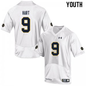 Notre Dame Fighting Irish Youth Cam Hart #9 White Under Armour Authentic Stitched College NCAA Football Jersey DHY5699OC